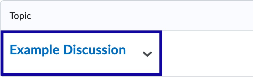 Select a Discussion Topic