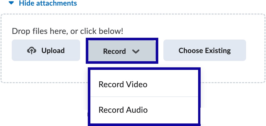 Select Record Audio or Record Video.