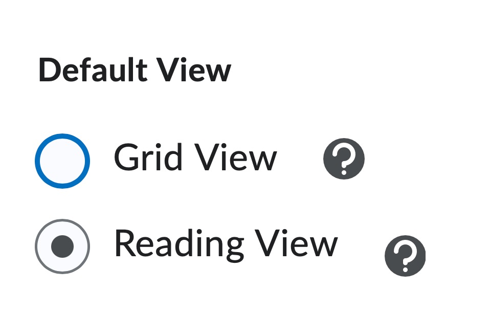 Select Either Grid or Reading view