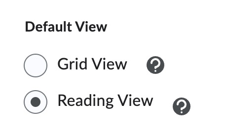 Select Either Grid or Reading view