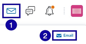 1 email icon highlighted 2 email button highlighted