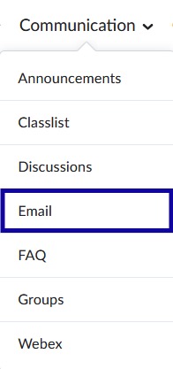 Select the Communication menu and then select Email
