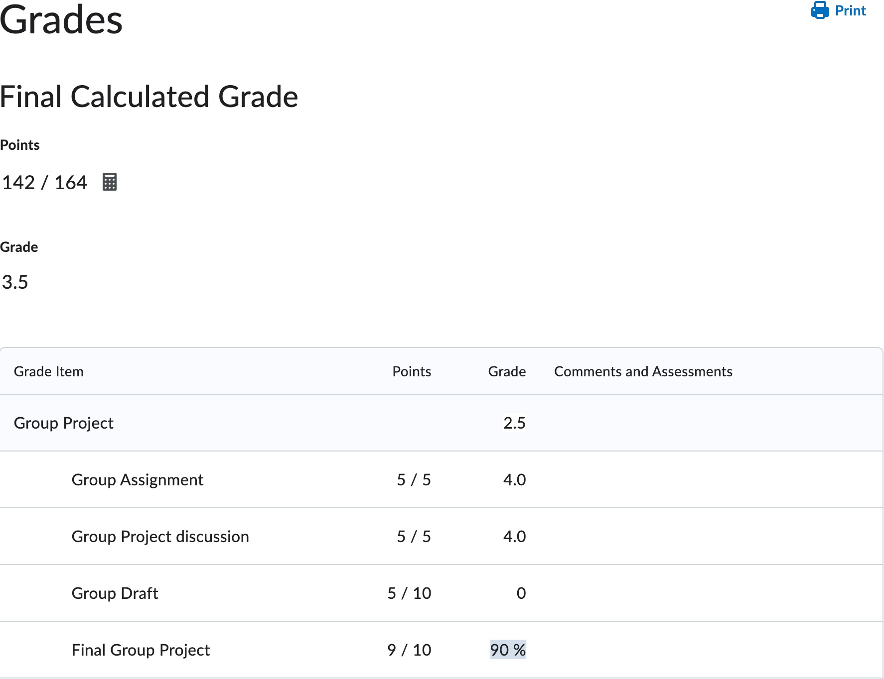 Grades List Desktop