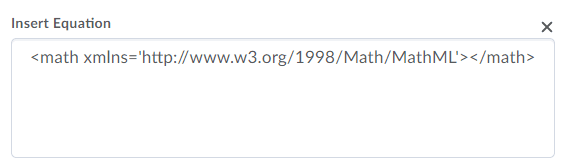 MathML equation editor options in D2L