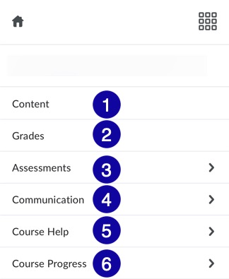 Navigation menu on a mobile device