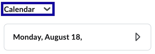 Calendar dropdown highlighted