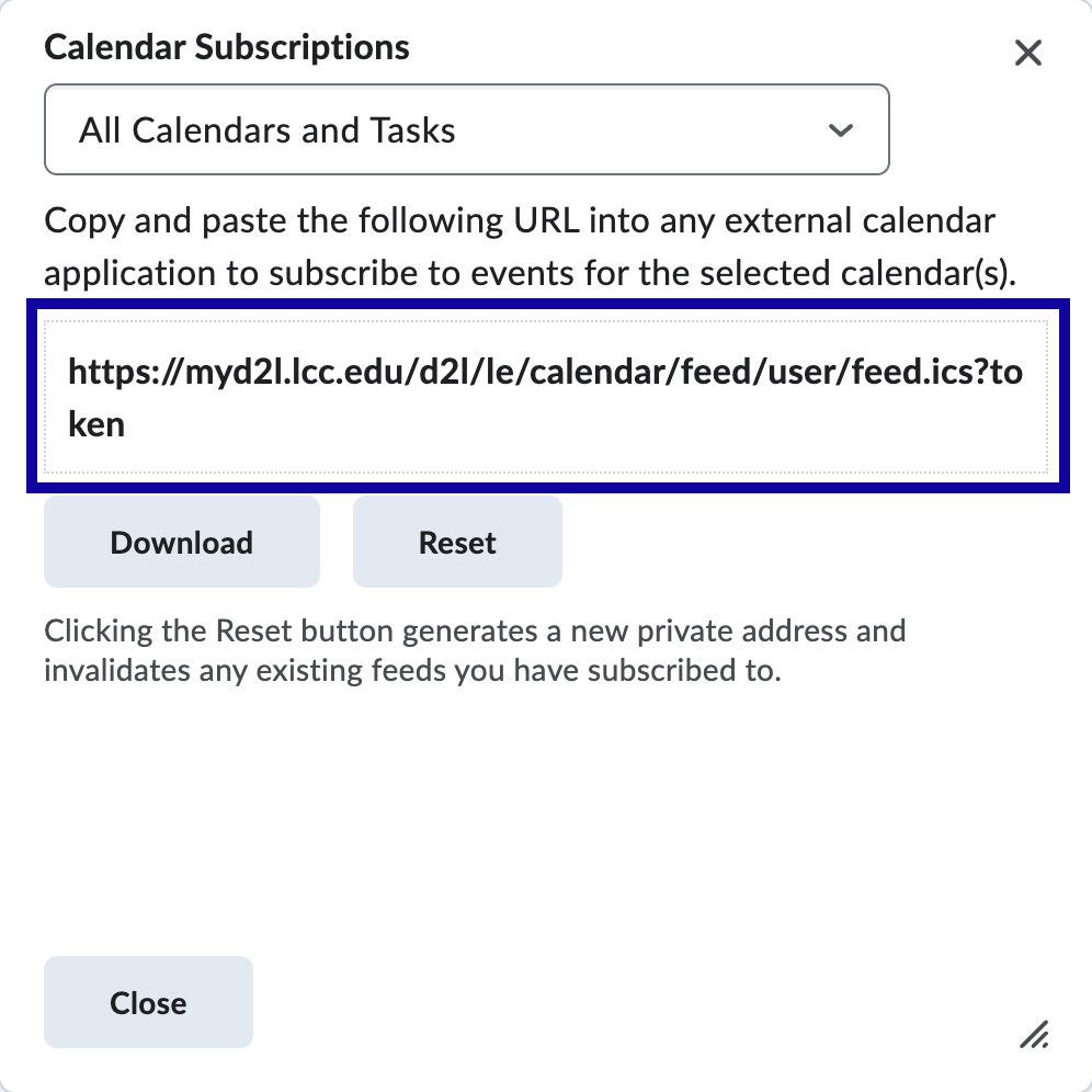 Url highlighted