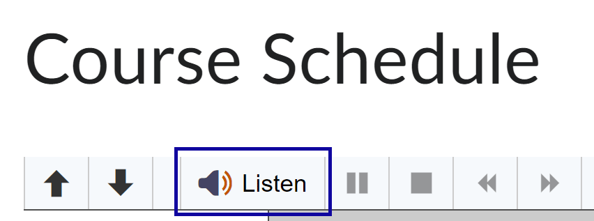 Select Listen to begin listening with docReader.