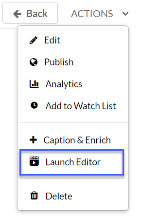 Launch Editor menu item example