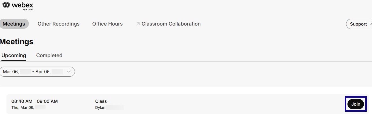 Join button highlighted
