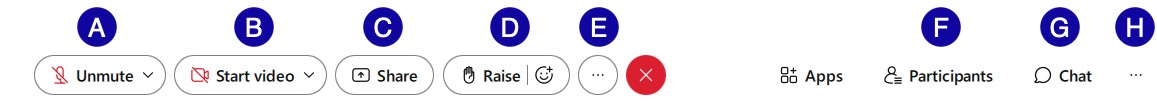 Meeting control options numbered