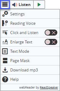 Toolbar drop-down menu example