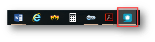 From your computers task bar, select the Kaltura icon to bring the Kaltura Capture recorder to the front.