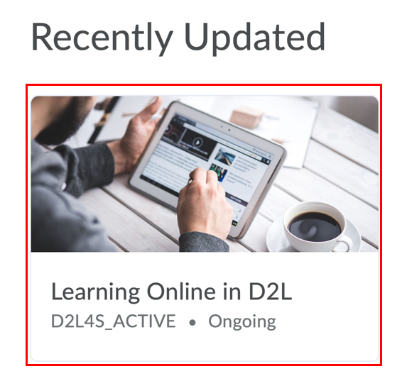 Selecting the Learning Online in D2L Training as the desired course.