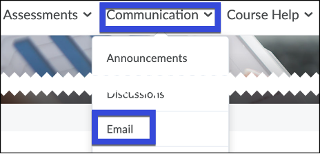 Select the Communication menu and then select Email