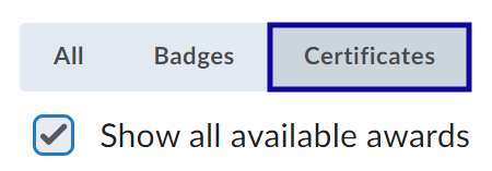 Select the tab for Certificates.
