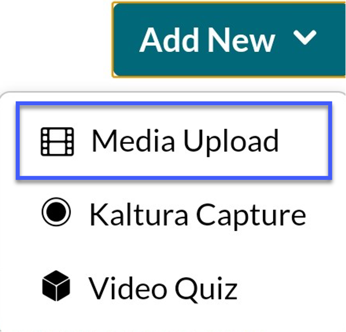Select the Add New menu and then select Media Upload.