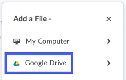 Selecting Google Drive