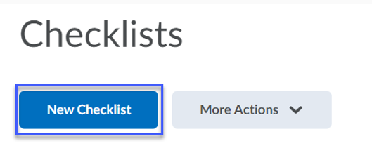 New Checklist button location highlighted.