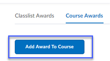 Screenshot of Add Award To Course button.
