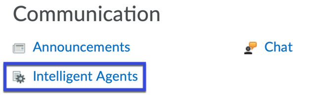 Select the Intelligent Agents option.