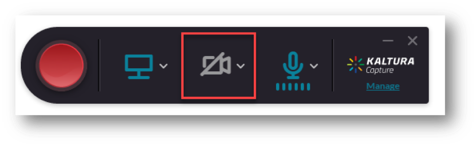 Select the webcam icon to turn if off. 