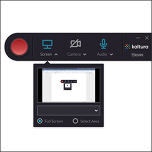 Kaltura Capture software interface