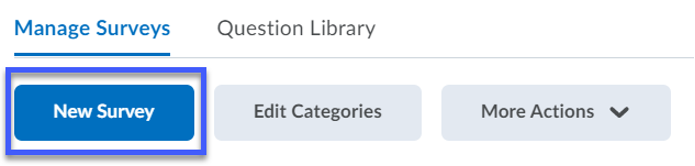Screenshot indicating New Survey button.