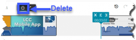 Select the section to remove then select the delete icon.