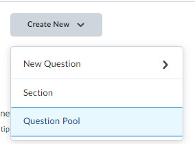 From the Add menu, select Question Pool.