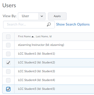 Screenshot of Users pane, indicating the checkbox selection.