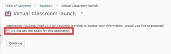 Allow YouSeeU and D2L to connect.