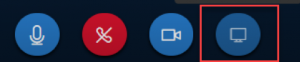 Shows Tool bar highlighting the Share your screen icon.